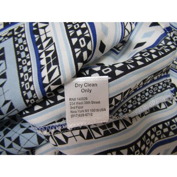 Parker Blue Geometric Silk Top sz XS Boho Hippie Y2K Cottaecore Peasant 90's - Picture 11 of 11